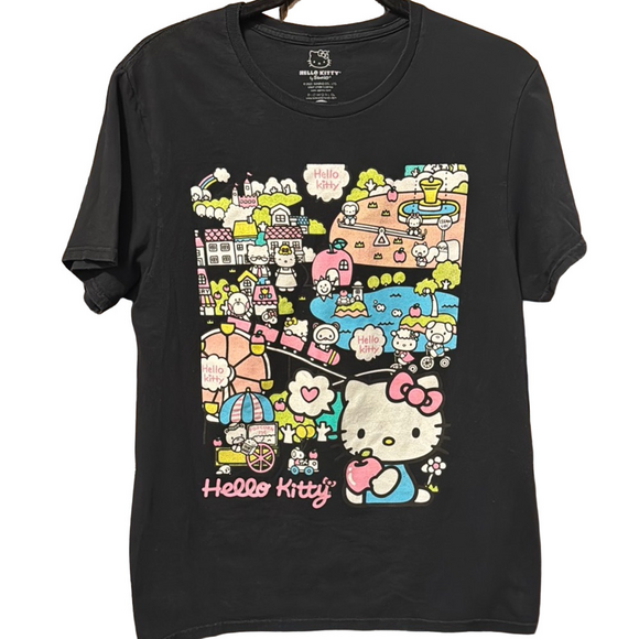 Hello Kitty Black and Pink Short Sleeve Tees - Picture 1 of 3